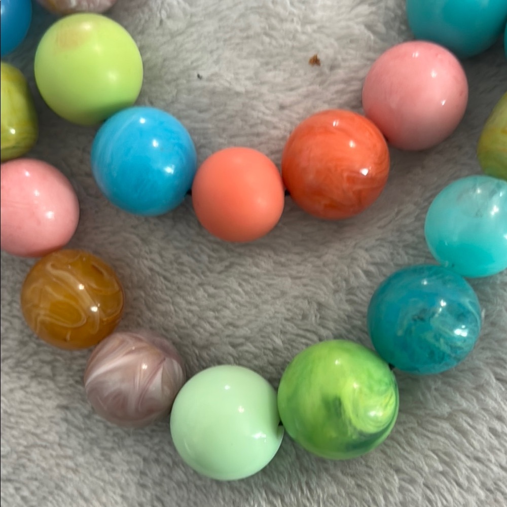 Leetie Lovendale Pink and Blue Beaded Necklaces Vibrant Jewelry - Picture 5 of 5